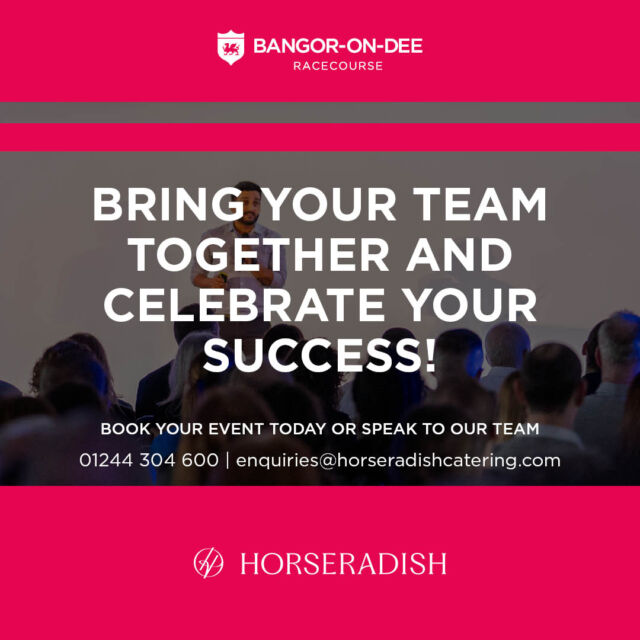 Looking for the perfect venue? ✨

From stylish weddings to standout corporate events, Bangor-on-Dee Racecourse offers flexible spaces for 2–600 guests, stunning views of the Welsh hills, and 150 acres of picturesque countryside.

Whether it’s a conference, team-building day or unforgettable wedding, our expert team and catering partners at Horseradish will help you bring your vision to life.

📍 Just off the A483 | 🚗 Free parking | 🍽 In-house catering | 🎤 AV + entertainment options
📞 Call 01244 304 660 or visit our website to start planning your event today.