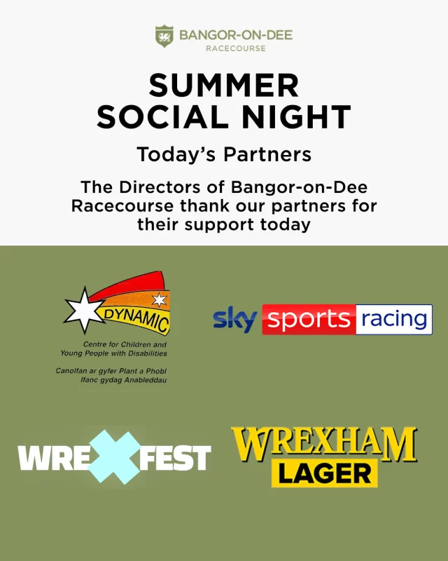 Thank you to all of this evening's partners 🏇

@wrexfest 
@dynamic_wrexham
@wrexhamlager
Sky Sports Racing

We're always so grateful for your continued support 🙌