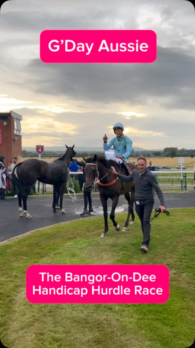 The Bangor-on-Dee Handicap Hurdle Race 

🥇G’Day Aussie 
🥇Lee Edwards 
🥇Dave Roberts 
🥇Mr Douglas Bradbury
