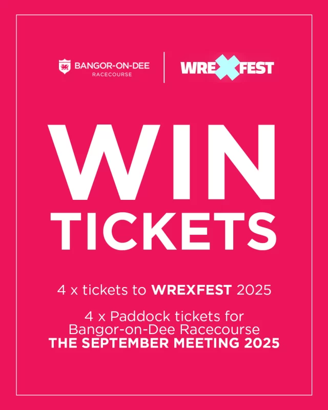 WREXFEST COMPETITION – WIN 4 TICKETS🎉

Wrexham’s biggest, brightest home-grown music and multicultural community festival is back this August Bank Holiday Weekend (22–24 August 2025)🎶

To celebrate, we're giving away:

- 4 x tickets to @Wrexfest 2025🎸
- 4 x Paddock tickets for the Bangor-on-Dee Racecourse fixture on 5th September🏇

TO ENTER:
- Like this post
- Follow both Wrexfest and Bangor-on-Dee Racecourse
- Tag 3 friends you would bring with you.

📅Entries close: 4th August 
📄Terms and conditions apply