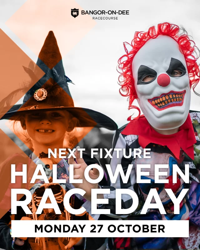🎃Halloween Raceday – Monday 27 October👻

Join us for a day of racing and seasonal fun as the racecourse comes alive with pumpkin displays and autumn colours.🍂

Costumes are encouraged for all ages, with prizes to be won in our Best Fancy Dress Competition.🏆

Little ones can enjoy the start of our trick-or-treat trail while you take in the racing action.🍬

Coming with friends? Groups of 10 or more get the lead booker FREE in selected enclosures – call 01978 780323 to book.📞

Tickets available via the link in our bio above.
